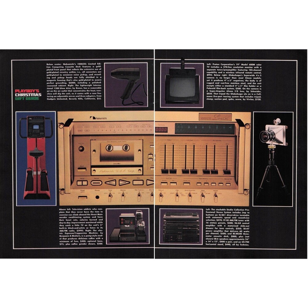1982 Nakamichi 1000ZXL 1000ZXL Limited cassette deck Contax RTS Camera print ad